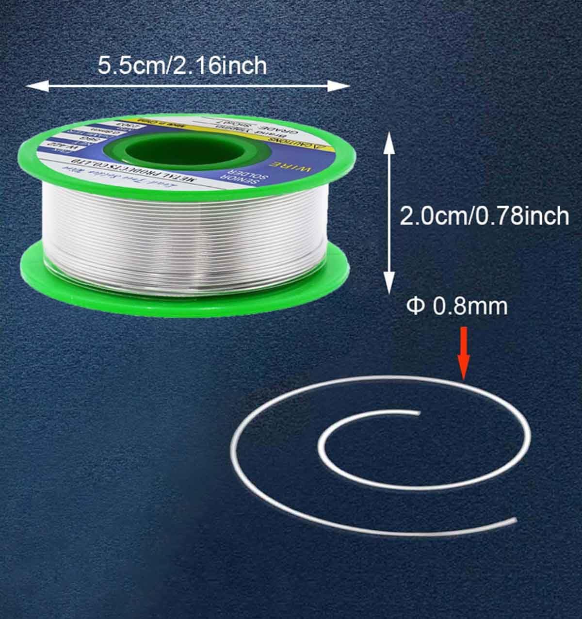 Solder Wire Net 50g 0.8mm Soldering Wire Lead Free Sn99.3 Cu0.7 with Rosin Core for Electronic Electrical Soldering Components Repair and DIY(50g)