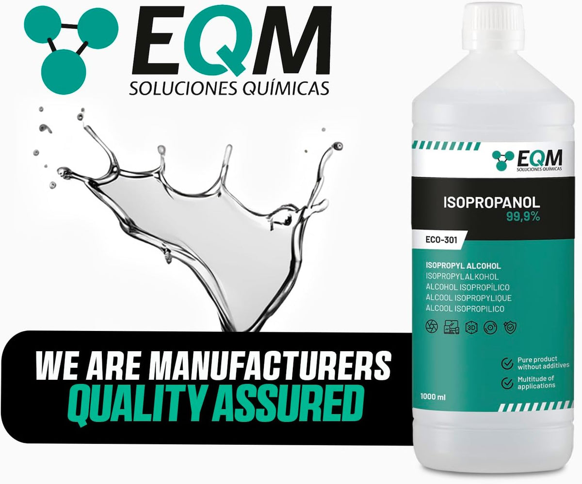 EQM - ECO-301 - Isopropyl Alcohol 99.9% Pure - Cleaning Isopropanol 1L