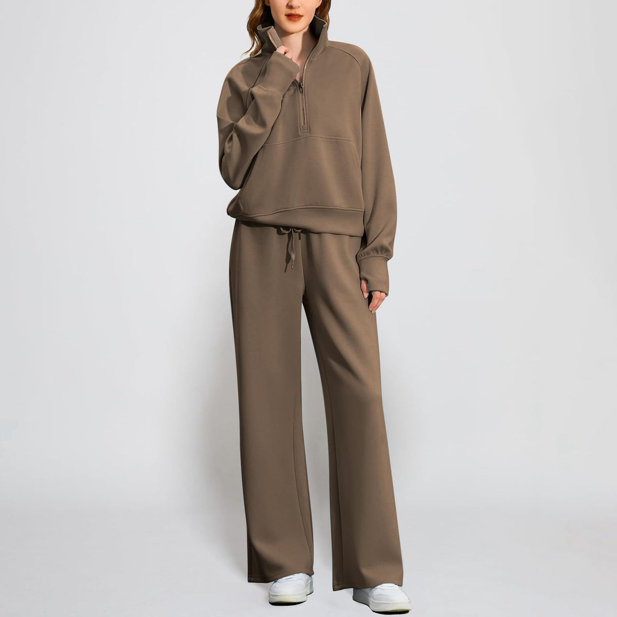 Lounge Wear Sets For Women Uk Women'S Fashion Tracksuit Full Set Comfort Long Sleeve Activewear Fall Outfits Gym Set 2 Piece Ladies Sweatshirts Sweatpants Zip Coat Tops Trousers Sets Clothing