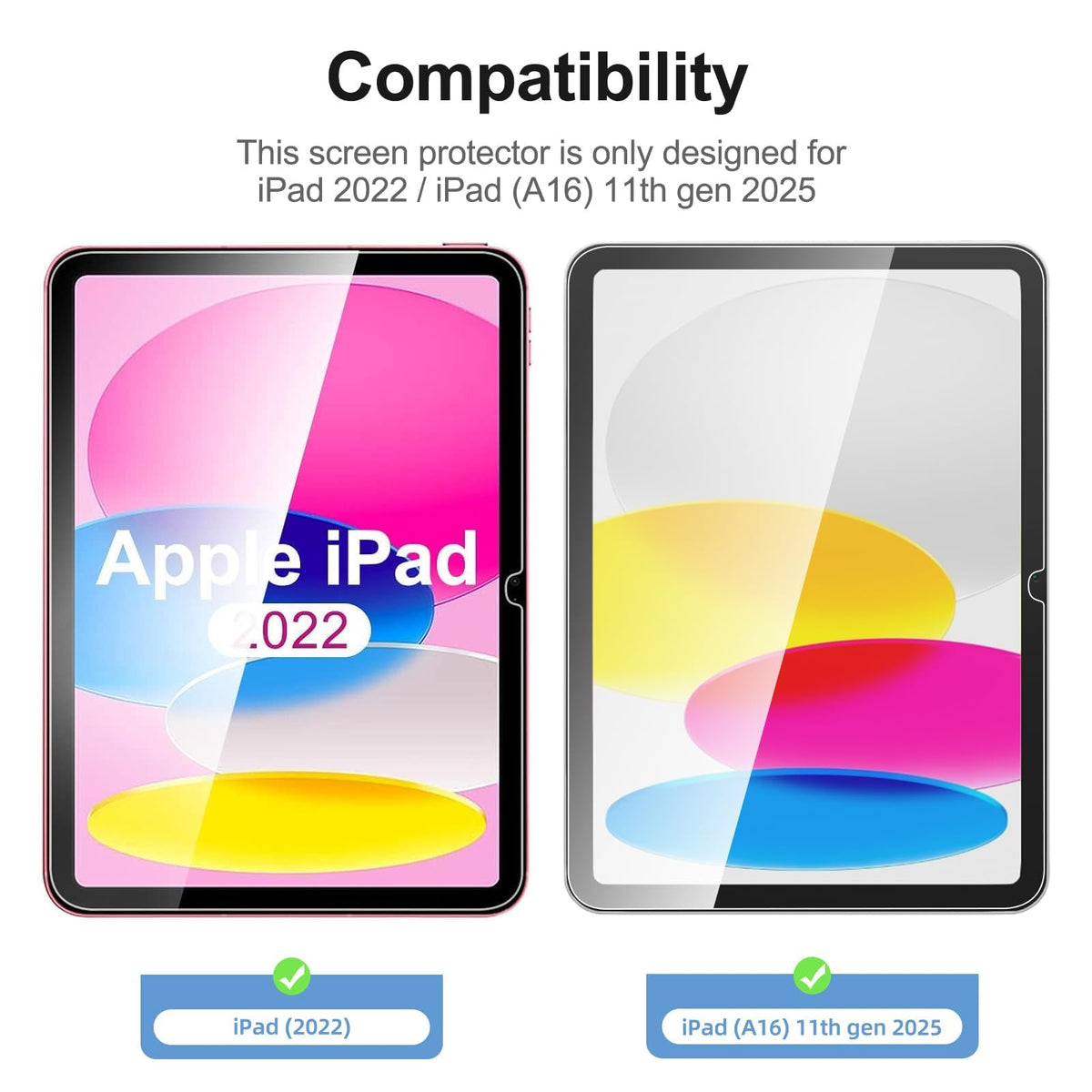 NEW'C for iPad Air 5/4, iPad Pro 11-inch Screen Protector Tempered Glass