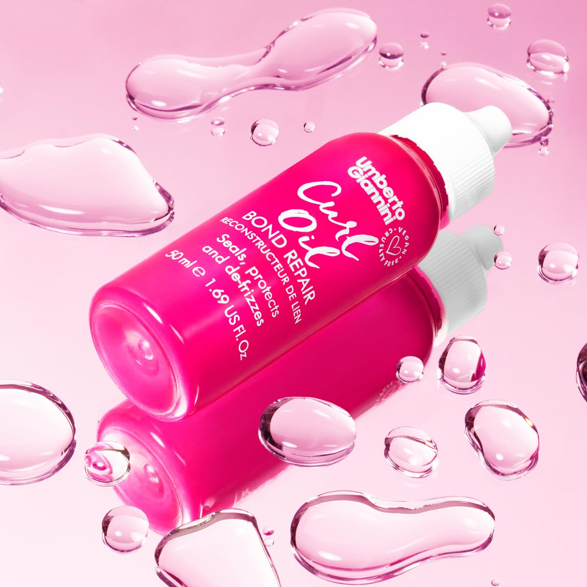 Umberto Giannini Curl Jelly Scrunching Jelly & Creme De Curl Control Cream Duo for Curly or Wavy Hair, Vegan & Cruelty Free, 2 Pack