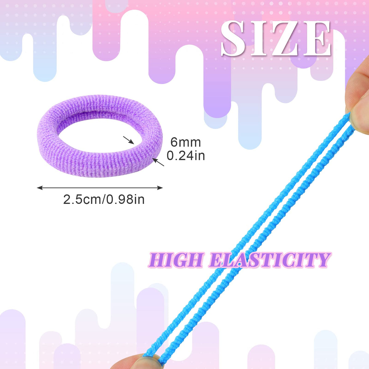 Hanyousheng 200 Pcs Baby Hair Bands, Multicolor Toddler Hair Bobbles, Baby Hair Bobbles, Toddler Hair Bands, Seamless Elastic HairBands, BabyHair Ties, for BabyGirls Kids Toddlers
