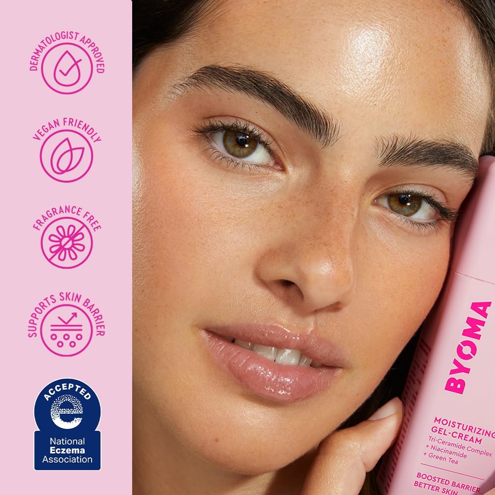 BYOMA Moisturising Gel Cream, Lightweight Oil Free Daily Moisturiser (50ml)