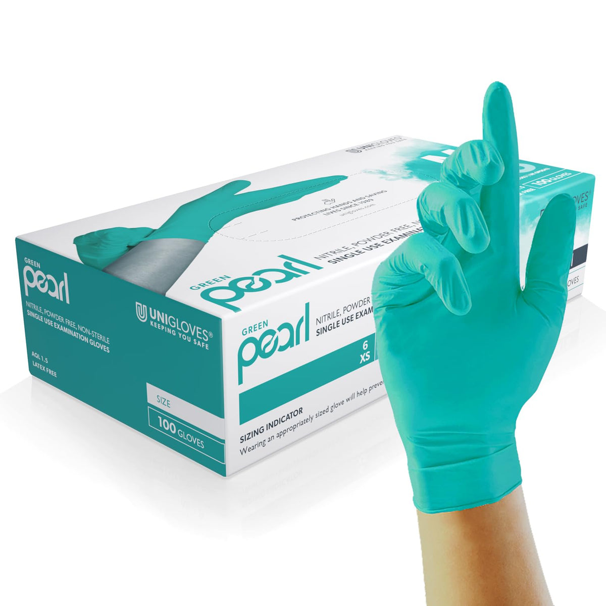 Unigloves White Pearl Nitrile Examination Gloves