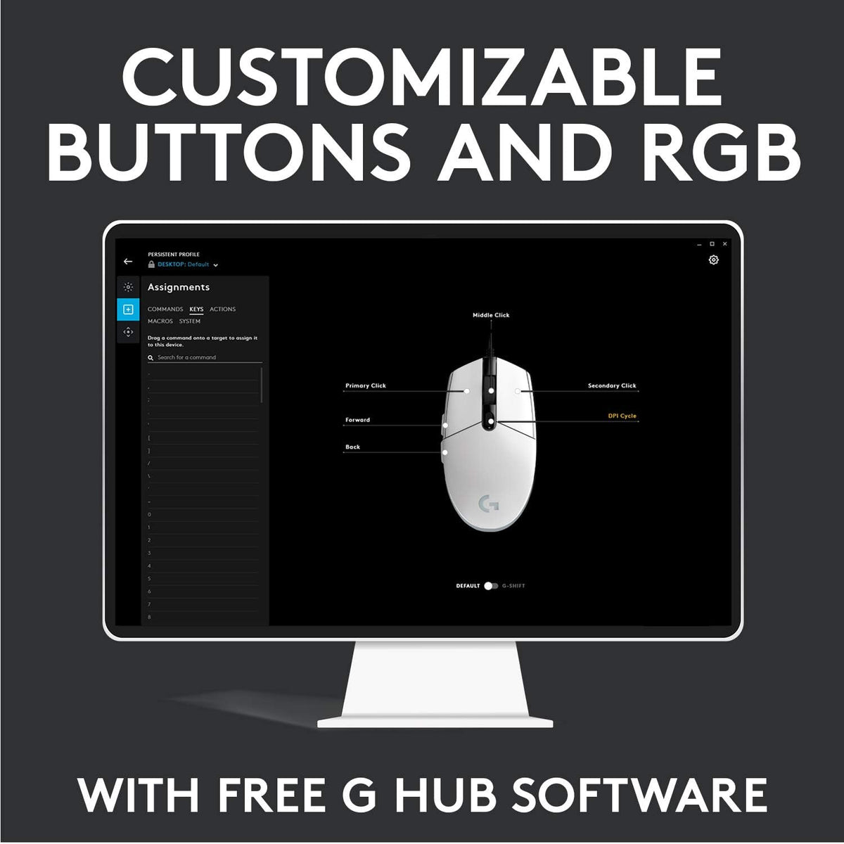 Logitech G203 LIGHTSYNC Gaming Mouse with Customizable RGB Lighting