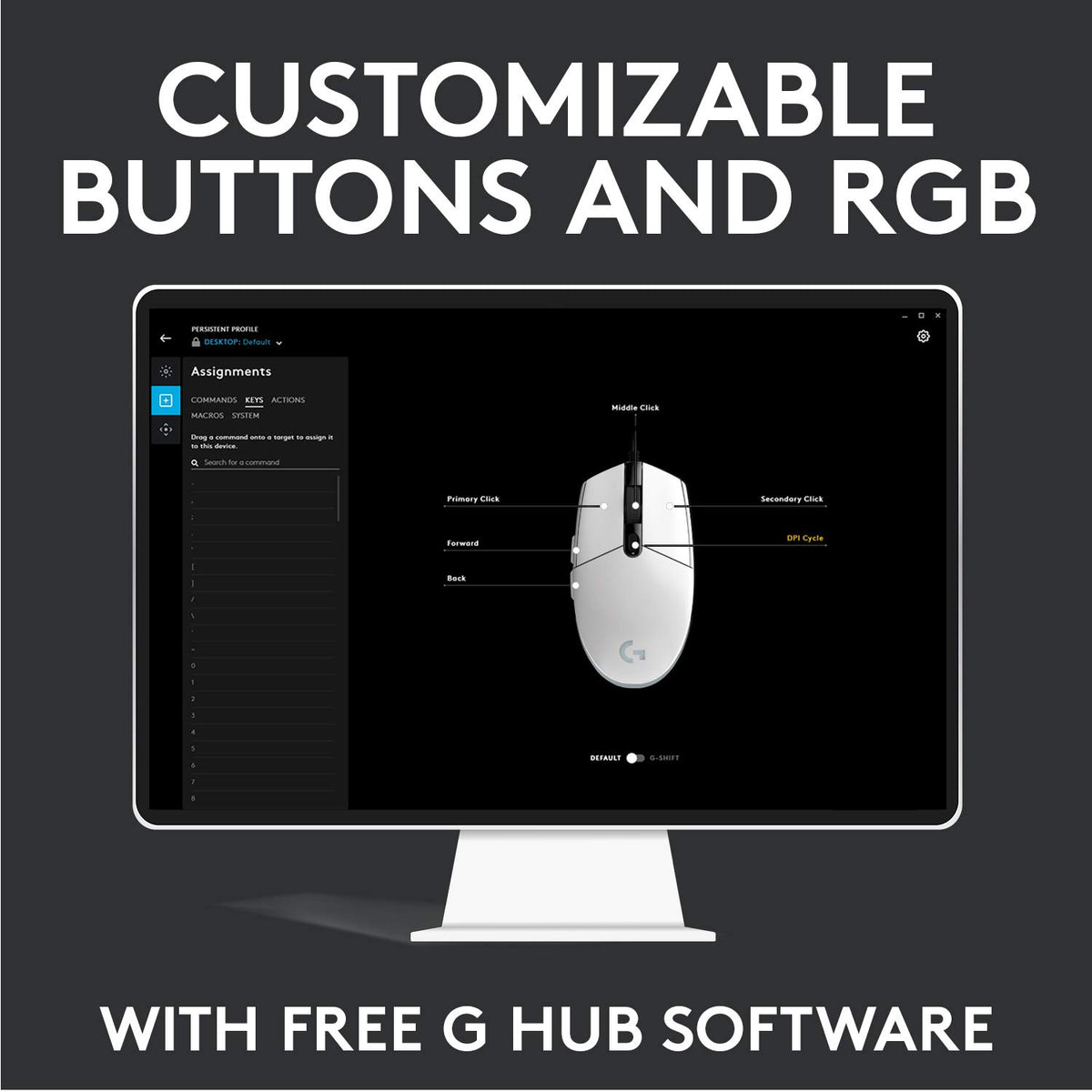 Logitech G203 LIGHTSYNC Gaming Mouse with Customizable RGB Lighting
