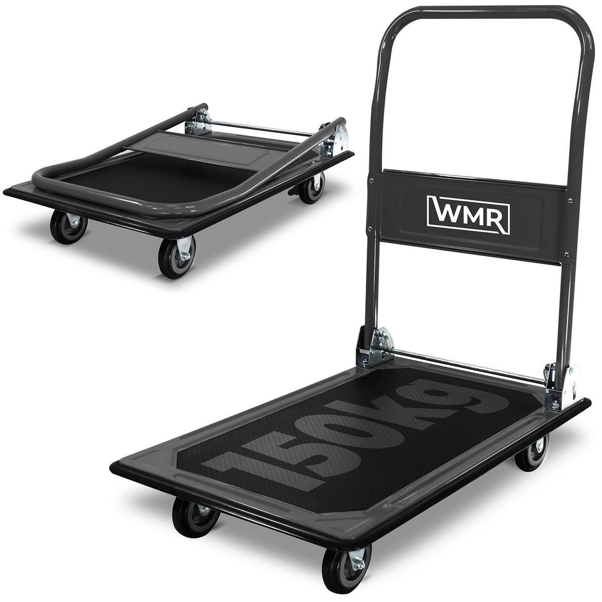 WMR Heavy Duty Folding Aluminium Hand Truck Trolley | Multi-Purpose Sack Barrow Cart | Lightweight & Durable Aluminium Trolley for Luggage, Groceries, Office, Warehouse | 80KG Load Capacity