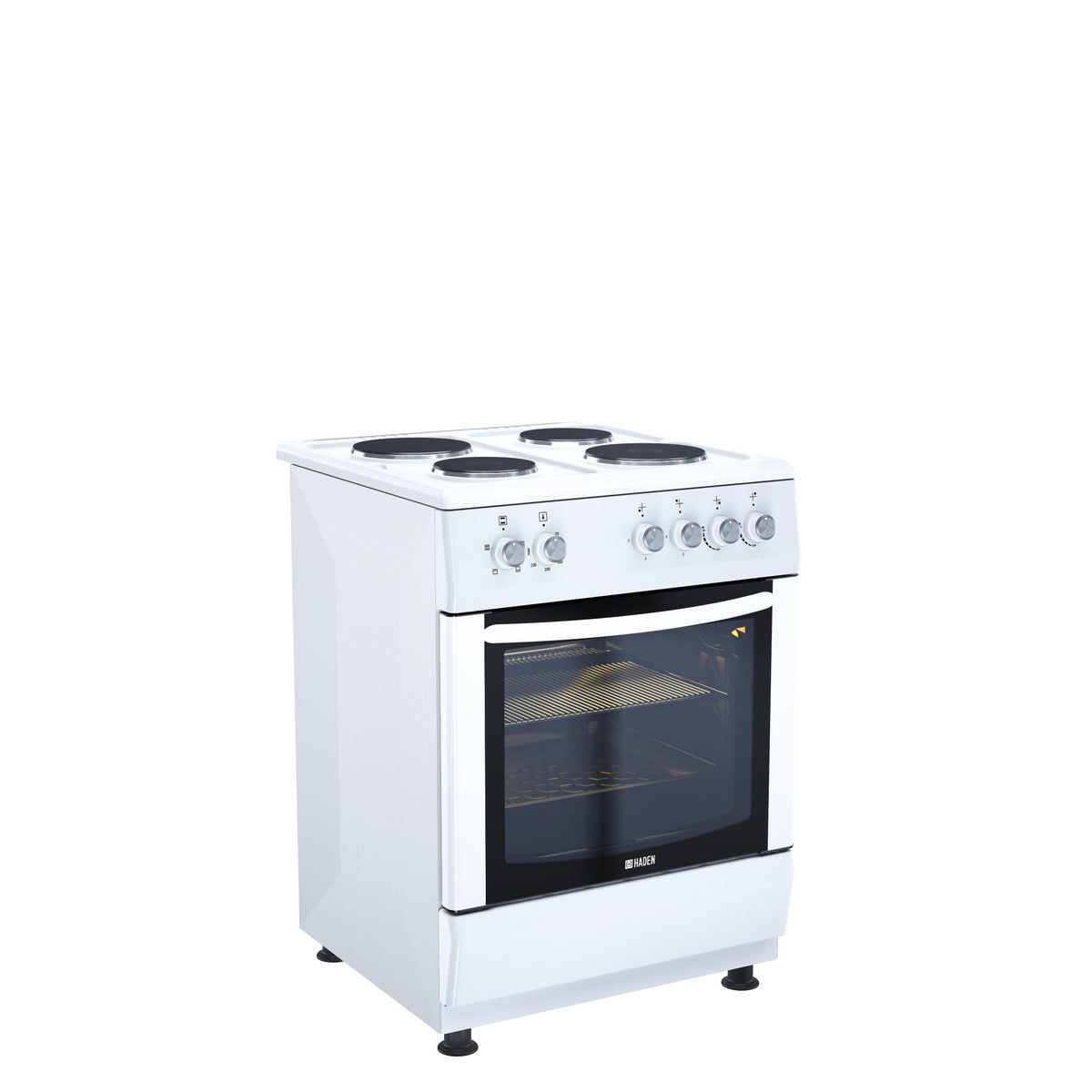 Haden Double Oven 50cm Electric Cooker 4 Zone Ceramic Hob White