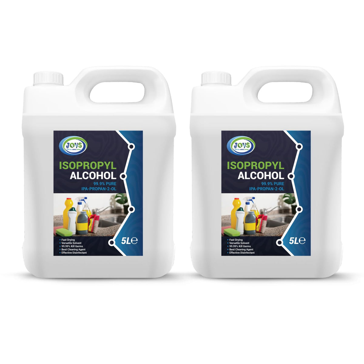 Isopropyl Alcohol 99.9% Pure | Lab Grade IPA | Isopropanol 4x 5L | Rubbing Alcohol for Cleaning and Disinfecting | Solvent for Electronics, Windows, Glass, Appliances, and More