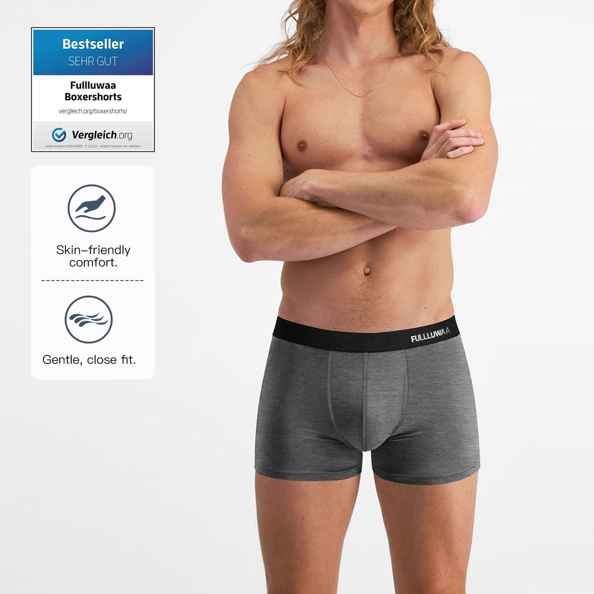 Fullluwaa Mens Boxers Cotton 10 Pack, No Scratch, Breathablee and Soft