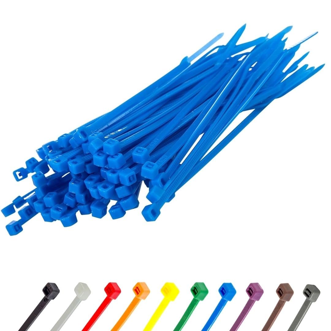Gocableties Small Silver Cable Ties, 100mm x 2.5mm, Pack of 100, 4” Premium Nylon Zip Ties, Plastic Tie Wraps, Secure Self-Locking Mechanism, for Home, Garden, Office and DIY