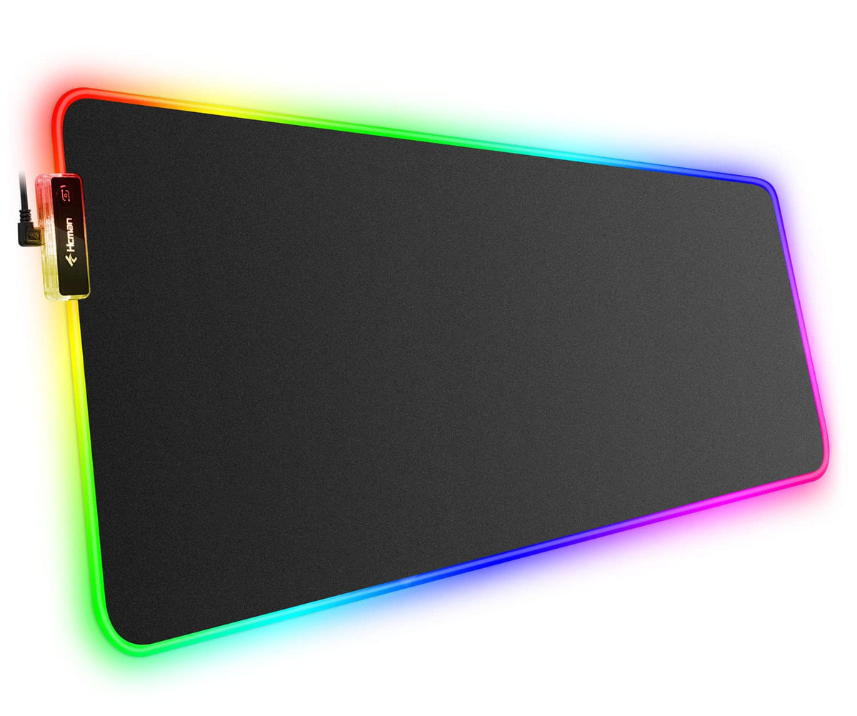 Hcman Charging RGB Gaming Mouse Pad - Wireless 15W Mousepad LED Extra Large
