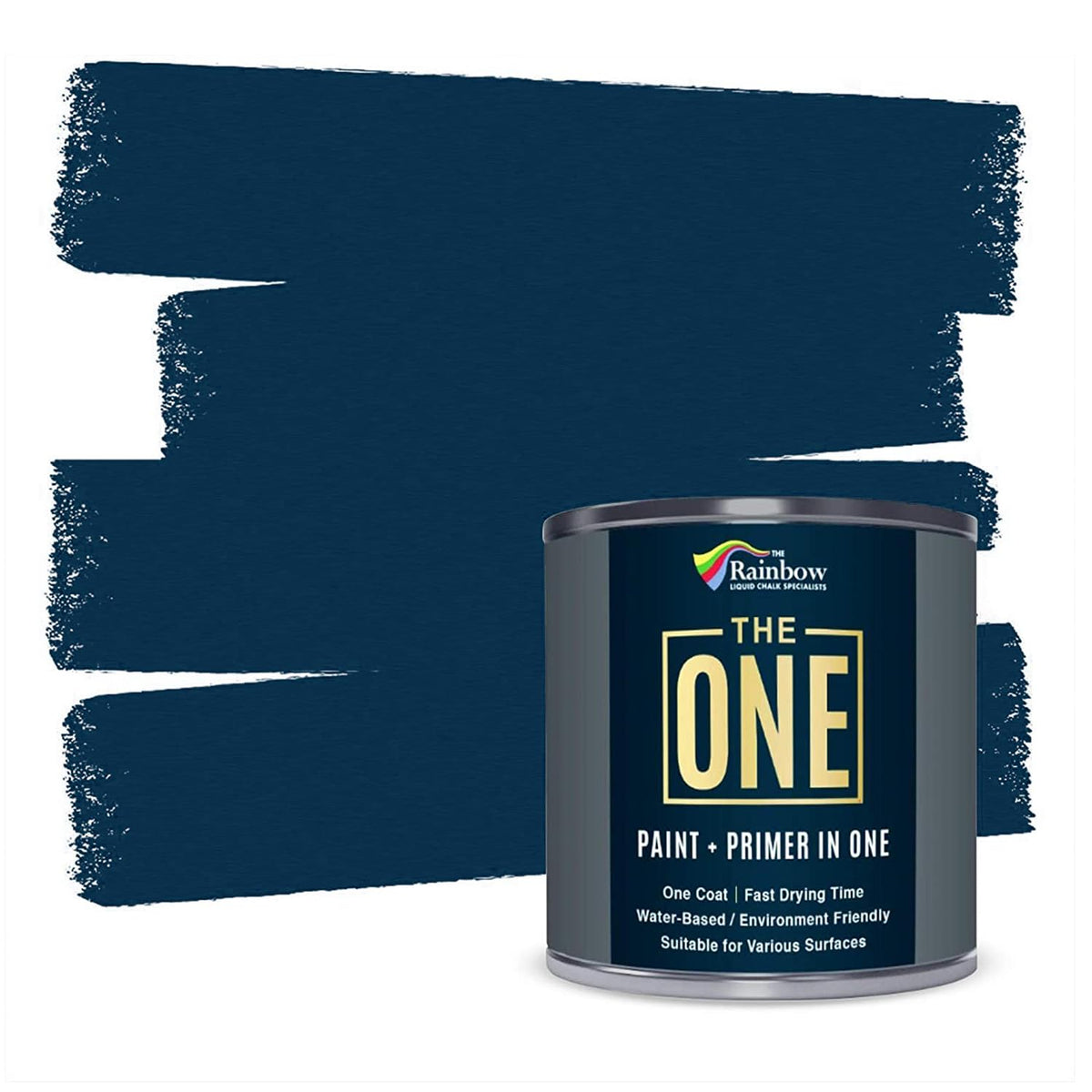 THE ONE All-In-One Paint & Primer - Black Matt, 250 ml | Multi-Surface 1 Coat Formula | Easy Indoor & Outdoor Decorating for Home & Garden Walls, Floors & Furniture | Durable, Water-Based & Low VOC