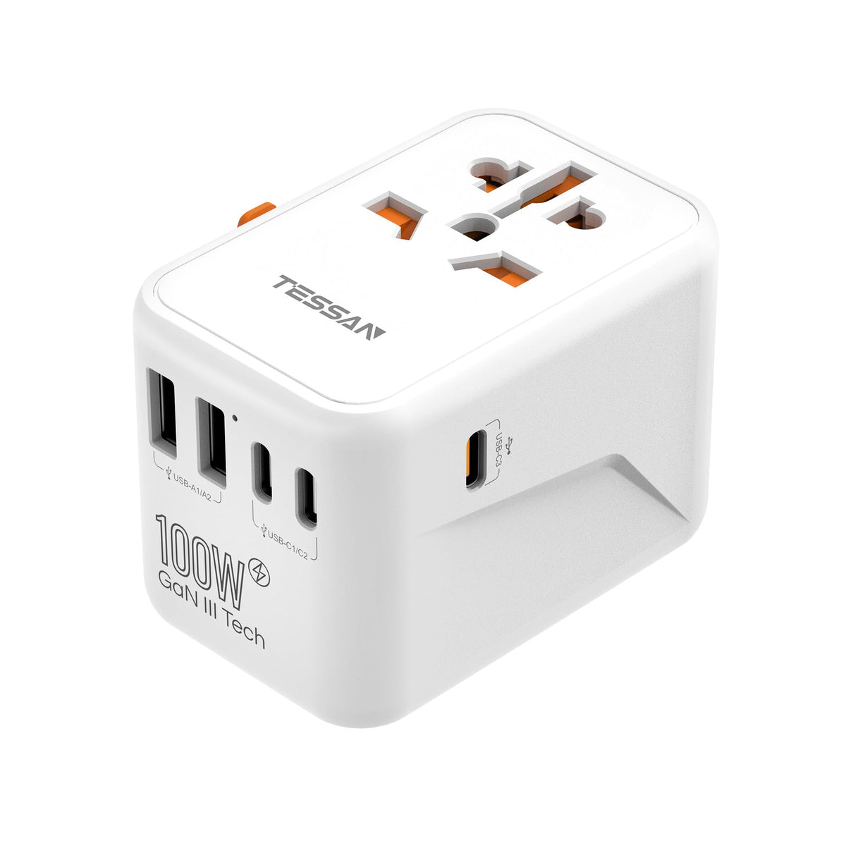 TESSAN Universal Travel Adapter, 28W Worldwide Plug with 2 USBA and 3 USBC
