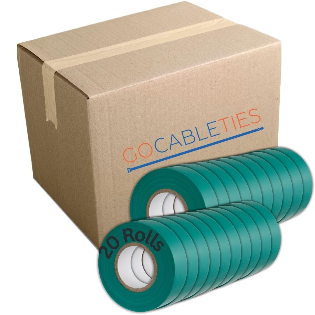 Gocableties Grey Electrical Tape, 19mm x 20m, Strong Self-Adhesive PVC Insulation Tape for Insulating, Repairing and Protecting Electrical Wires, 2 Rolls