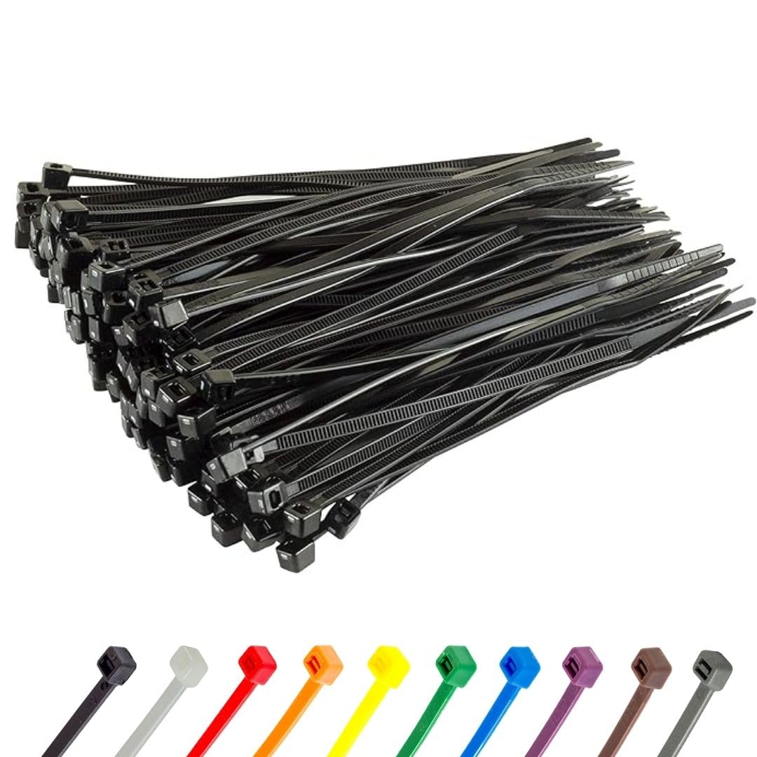 Gocableties Small Silver Cable Ties, 100mm x 2.5mm, Pack of 100, 4” Premium Nylon Zip Ties, Plastic Tie Wraps, Secure Self-Locking Mechanism, for Home, Garden, Office and DIY