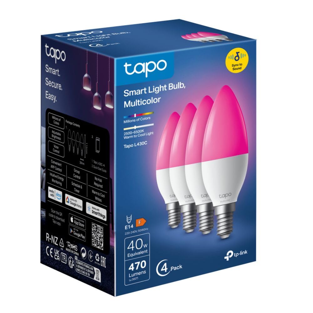 Tapo L530B B22 Smart Bulb Multicolour Dimmable LED Light Bulb
