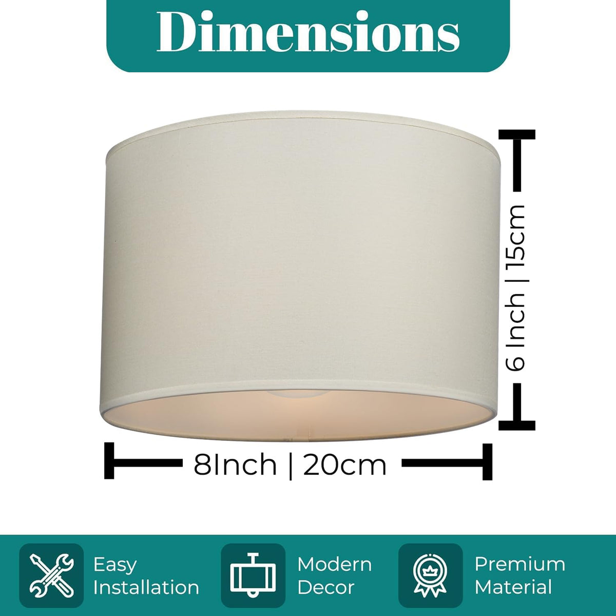 GIGGI Fabric Lamp Shades, 10" Beige Lampshades for Ceiling Lights, Table Lamps & Floor Lamps, Easy Fit Pendant Light Shade Ceiling for Living Room, Bedroom, Kitchen, Hallway, Office & Home Décor