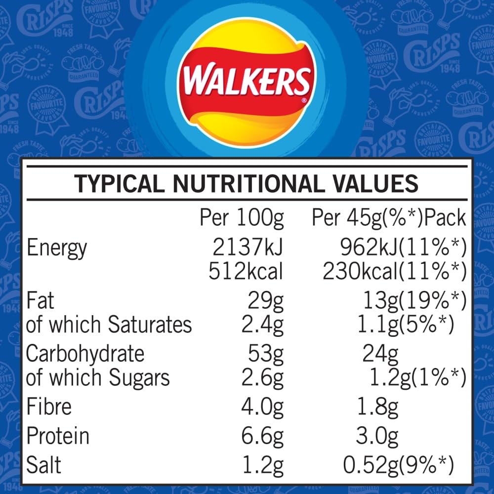 Walkers Baked Snacks Sea Salt 6 x 22g