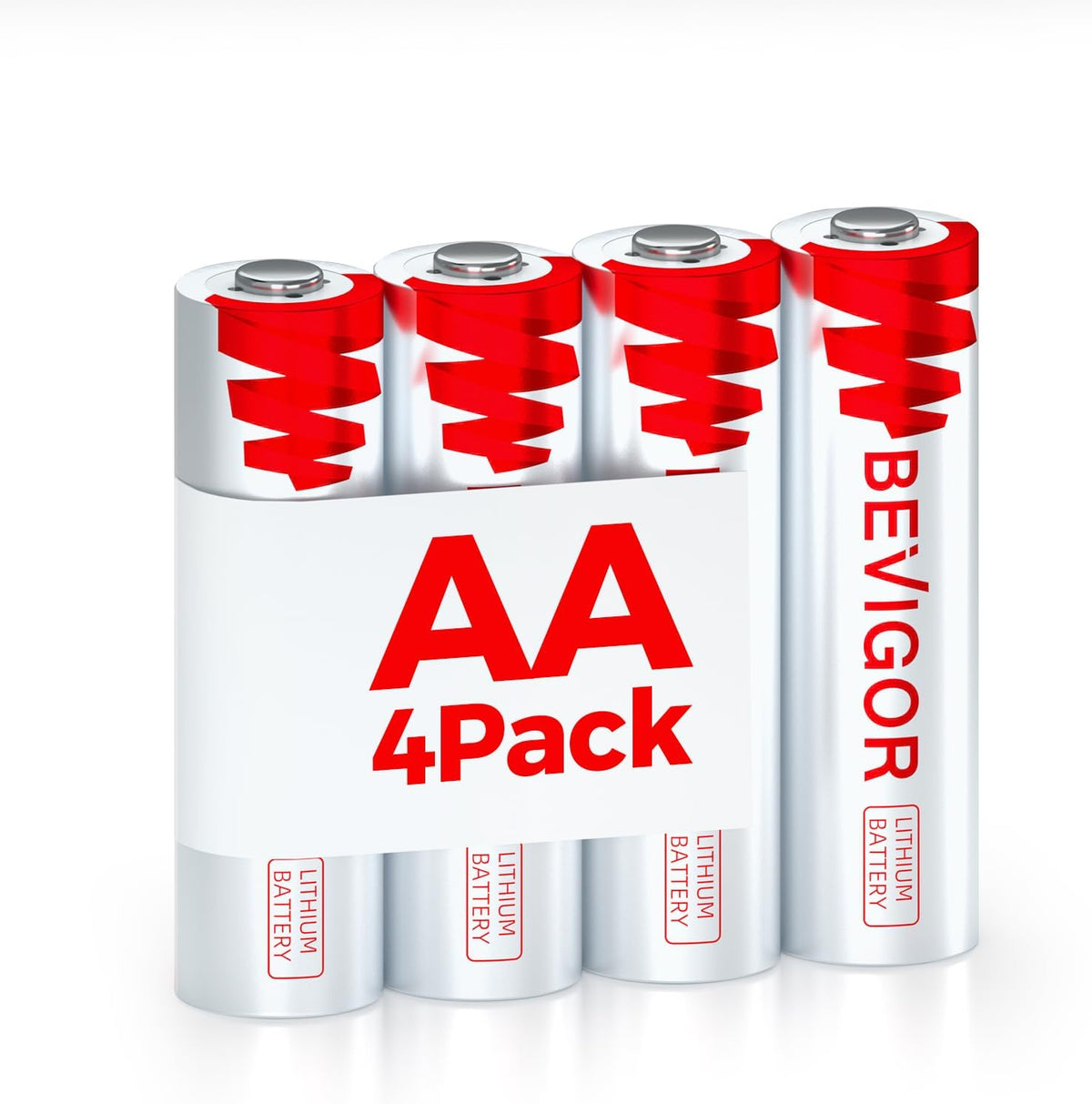 BEVIGOR Lithium AA Battery Pack of 4