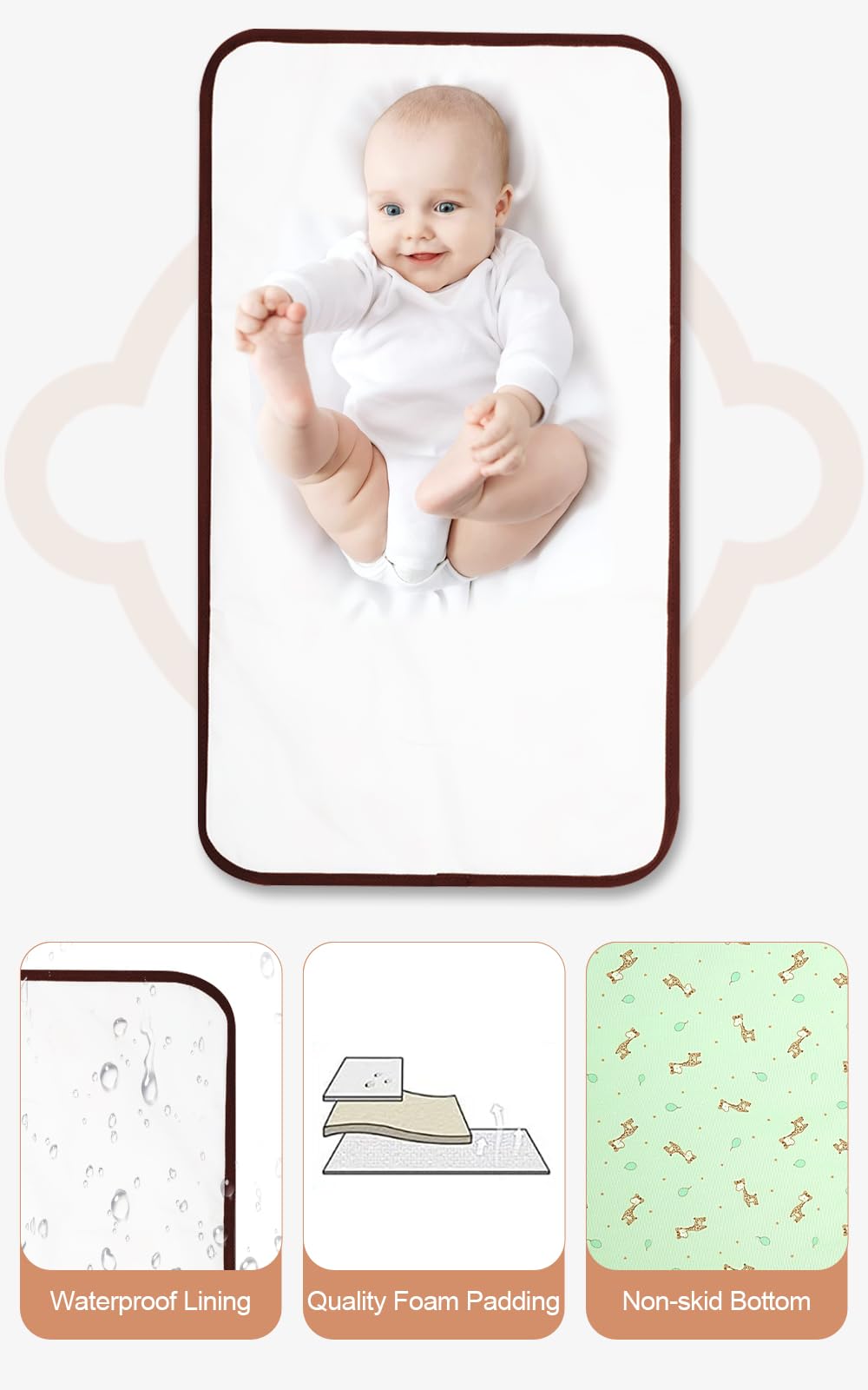 Lekebaby Foldable Travel Changing Mat Portable Baby Change Mat, Grey
