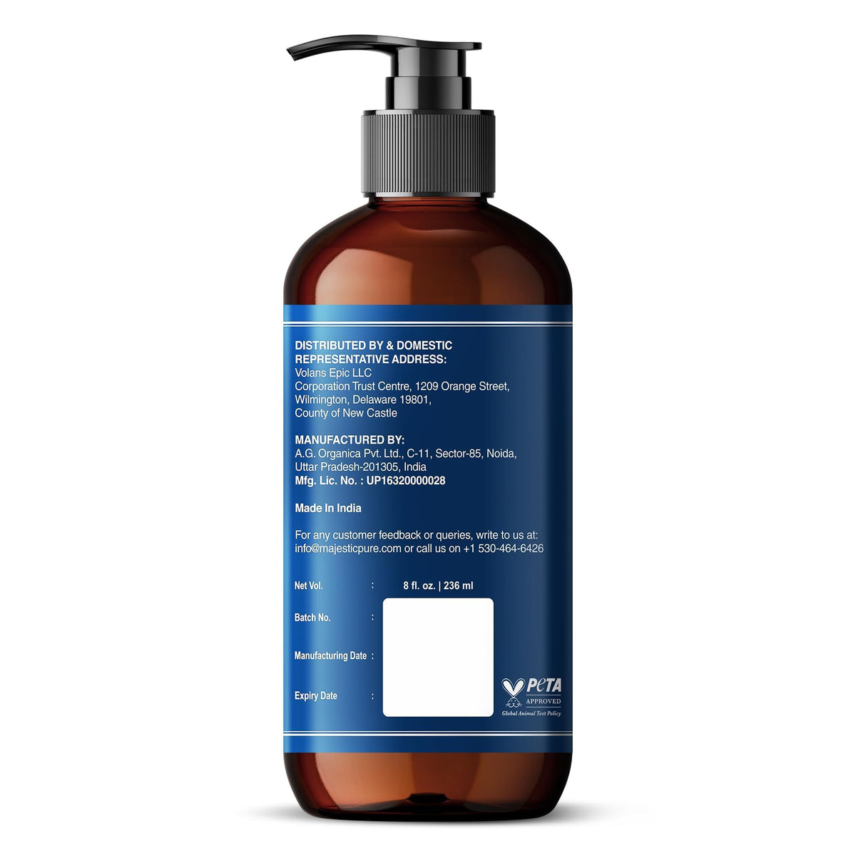 Majestic Pure Vitamin E Oil 100% Pure and Natural Oil - 236 ml