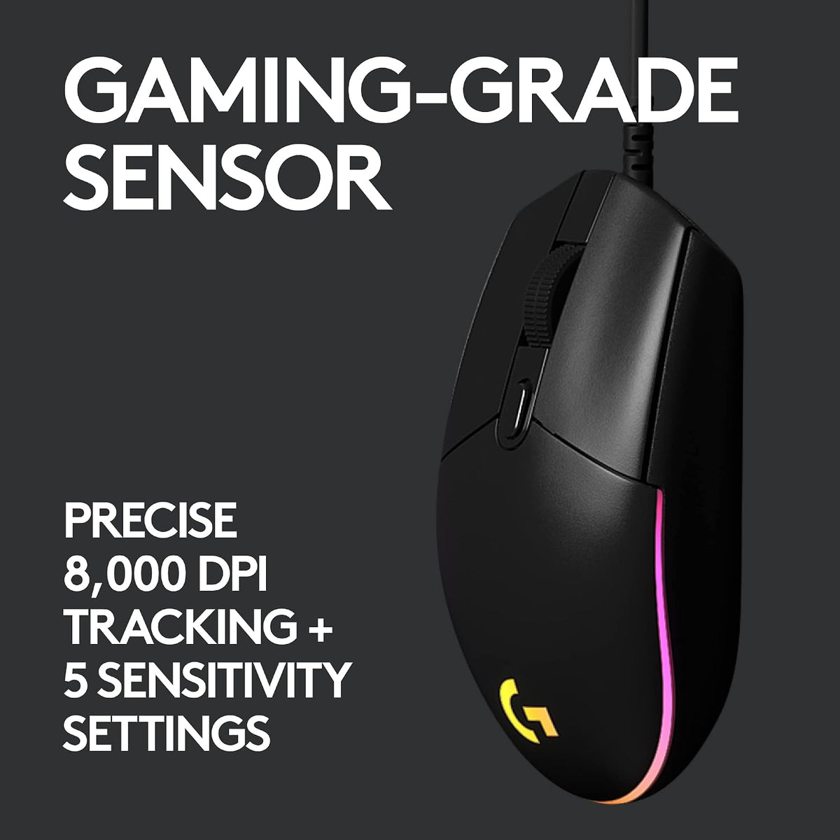 Logitech G203 LIGHTSYNC Gaming Mouse with Customizable RGB Lighting