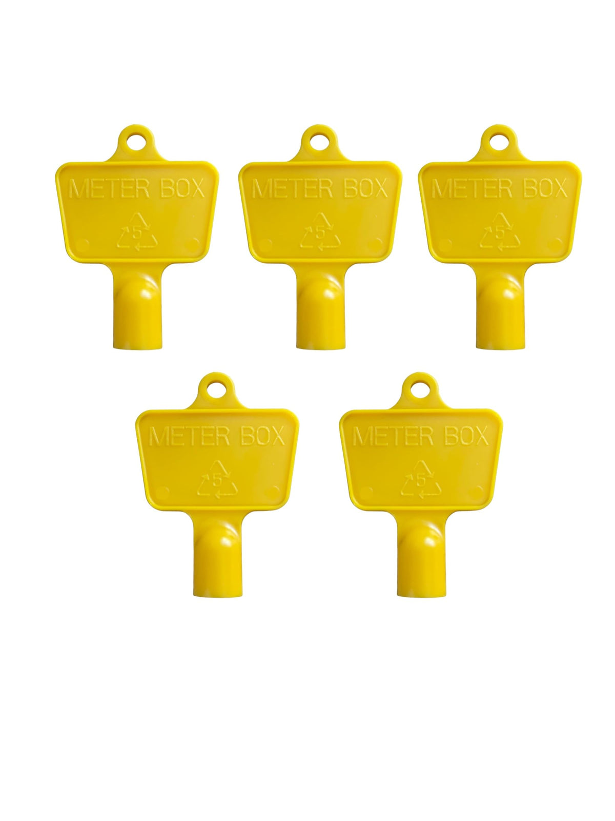Pack of 2 Triangular Gas Meter Box Keys – Yellow Utility, Cabinet, Electric & Water Keys – Recycled Plastic, Service, Maintenance, Access, UK Standard