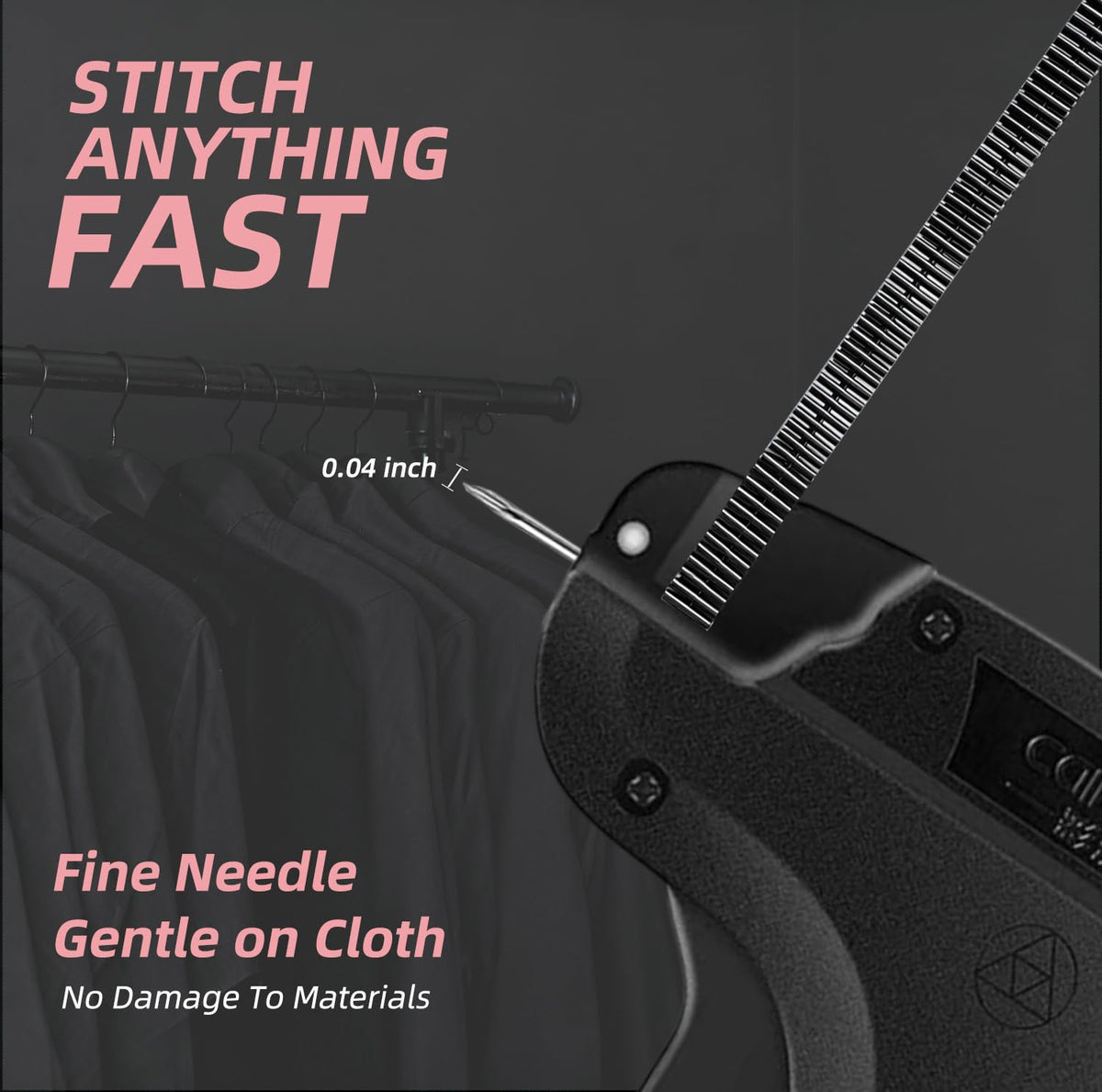 Stitchy Quick Clothing Fixer, Mini Stitch Gun for Clothes, Clothing Stitch Tagging Gun with Case,Stitchy Tool with 6 Needles,1500 Black & 1500 White 5mm Micro Fasteners