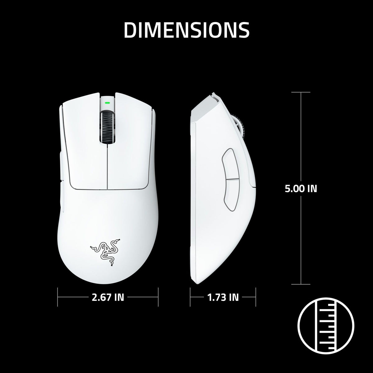 Razer DeathAdder Essential (2021) - Wired Gaming Mouse (Optical Sensor, 6400 DPI, 5 Programmable Buttons, Ergonomic Form Factor) White