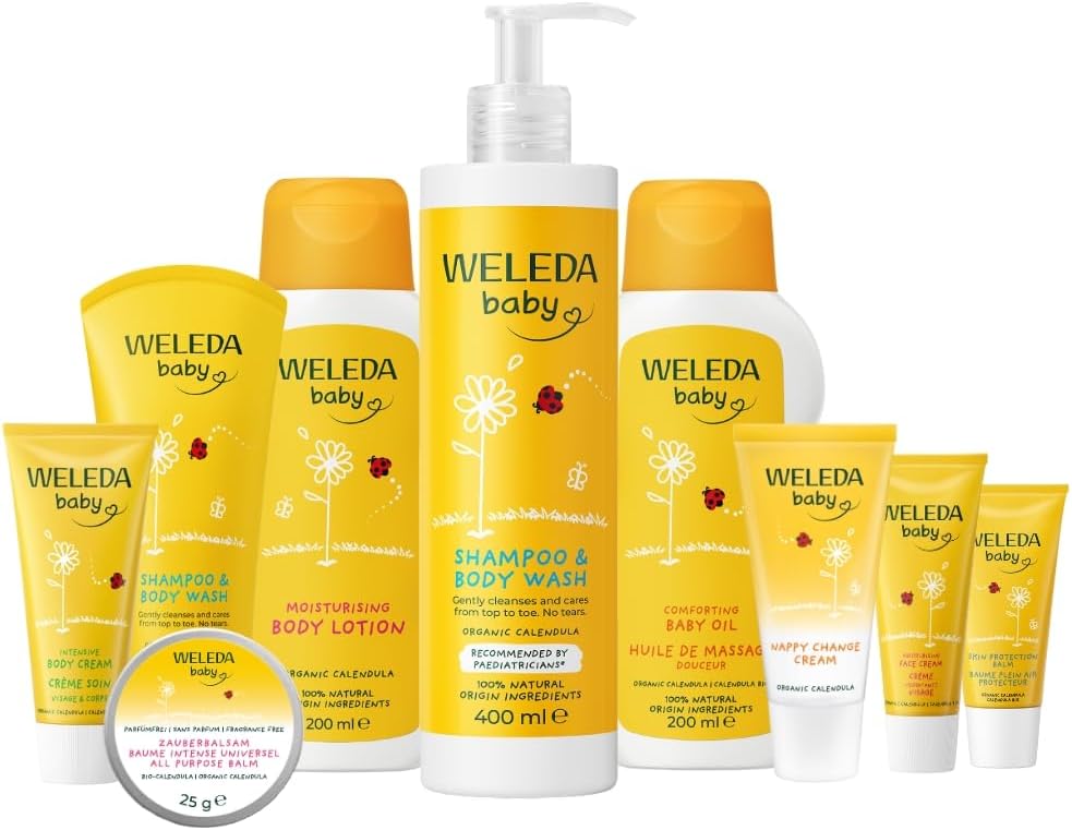 Weleda Baby Body Lotion, Calendula Moisturiser, Moisturising Cream for Baby, Delicate Skin, Dermatologically Tested, Gentle Protection, Developed by Professionals, 200ml