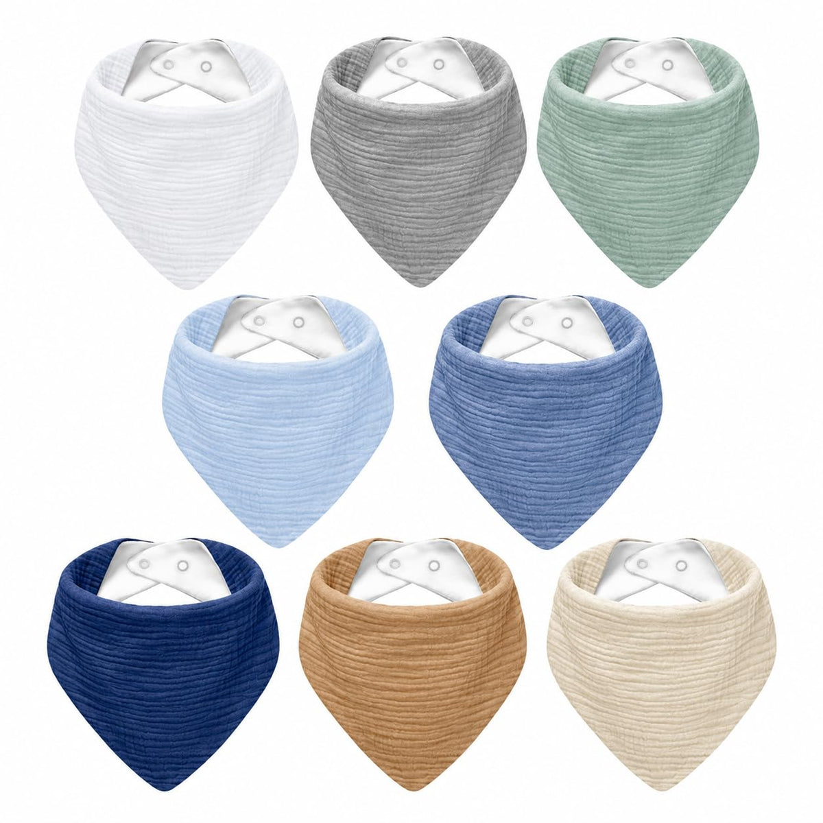 NISXABEBE Muslin Baby Bibs 6 Pack Dribble Bandana Bibs Cotton Drool Bibs for Teething Soft and Absorbent with Adjustable Snaps