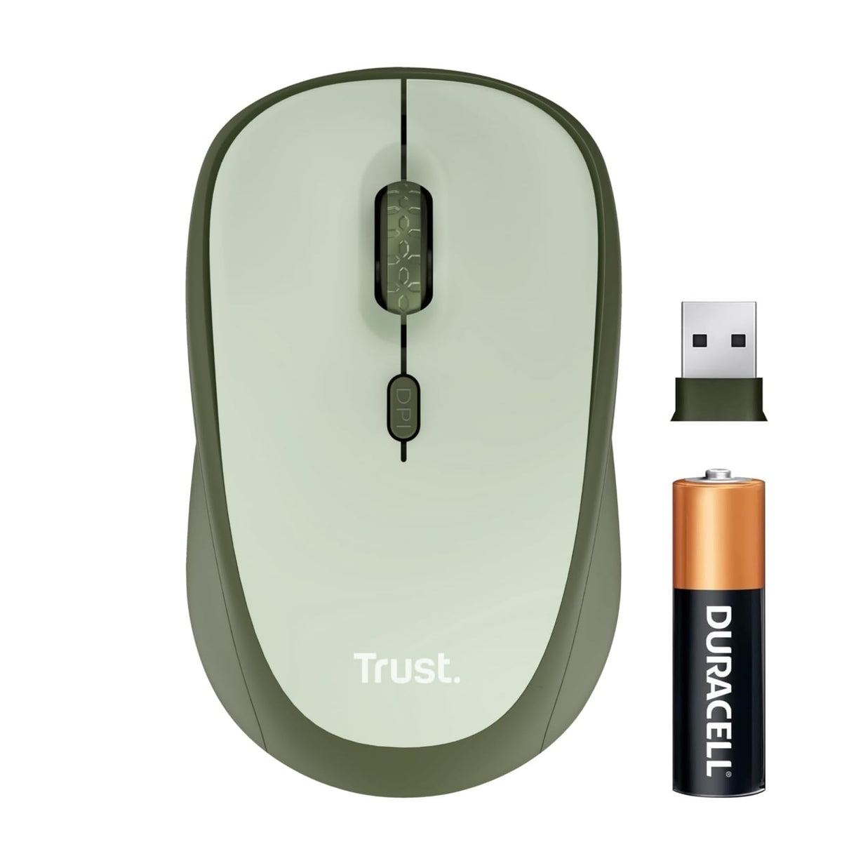 Trust Yvi FX Wireless Mouse with LED Illumination, USB Micro Receiver, RF 2.4 GHz, 800/1600 DPI, Ambidextrous, 8 m Range, Computer Mouse for Laptop, PC and Mac - Pink