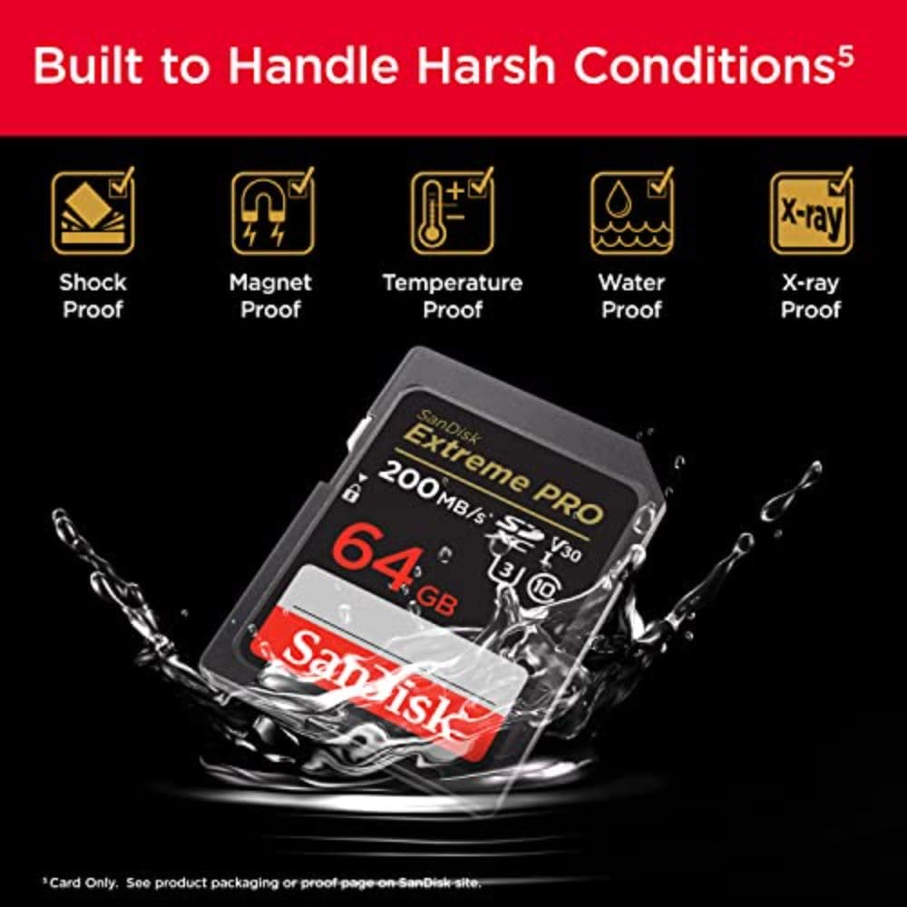 SanDisk 128GB Extreme PRO SDXC card, SD Card, V30 Memory Card, 4K UHD, up to 200 MB/s, SanDisk QuickFlow Technology, RescuePro Deluxe Data Recovery Software, UHS-I, Class 10, U3, V30