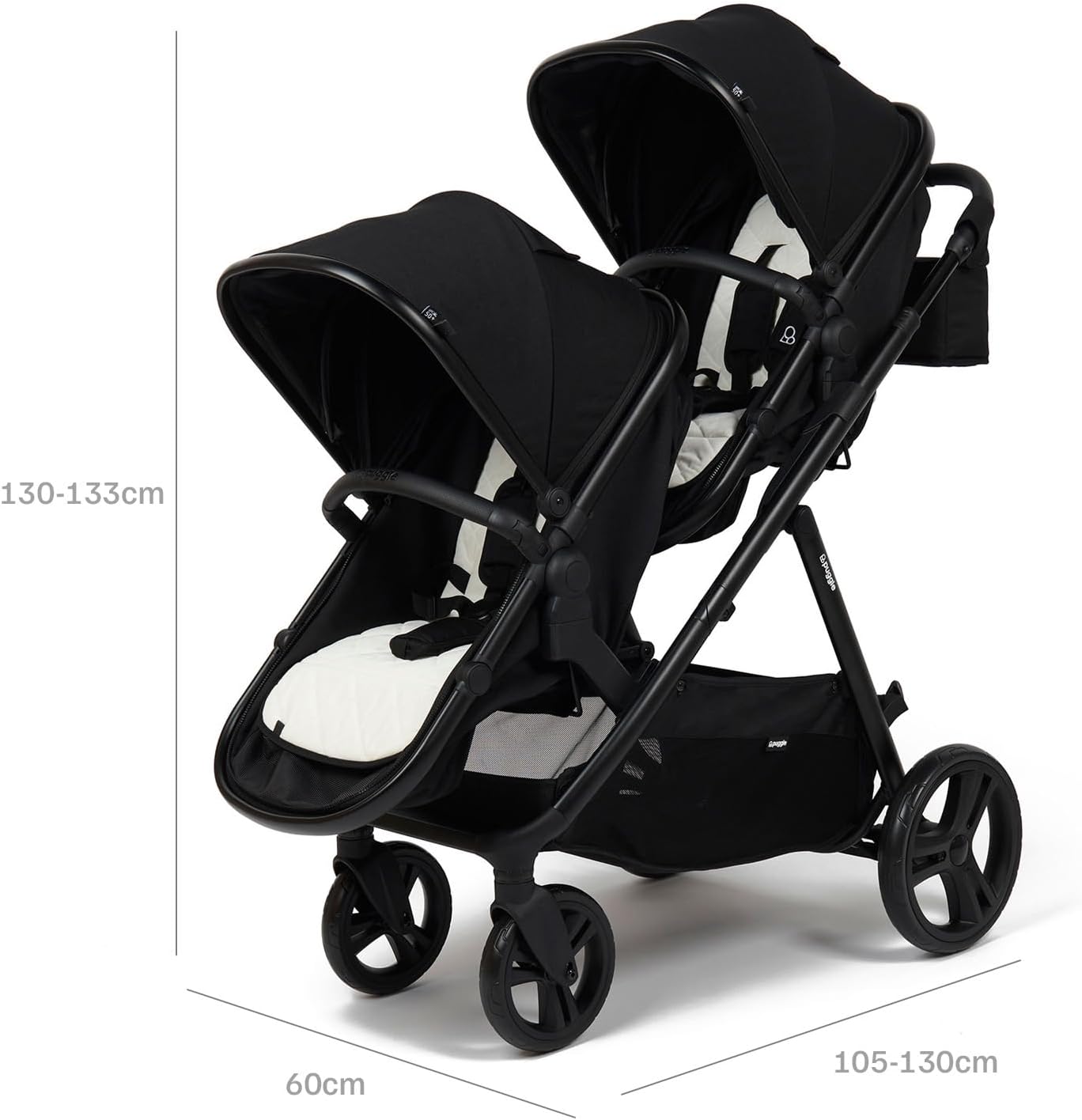 Puggle Memphis 2-in-1 Duo with Adaptors & Rain Covers - Midnight Black