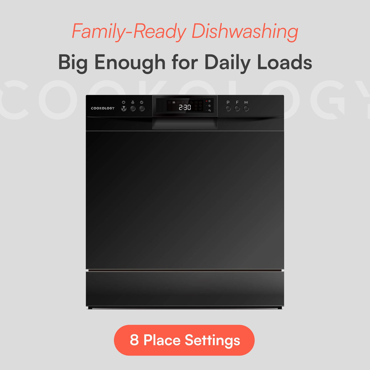 Cookology Mini Countertop Dishwasher - 8 Place Settings - Silver