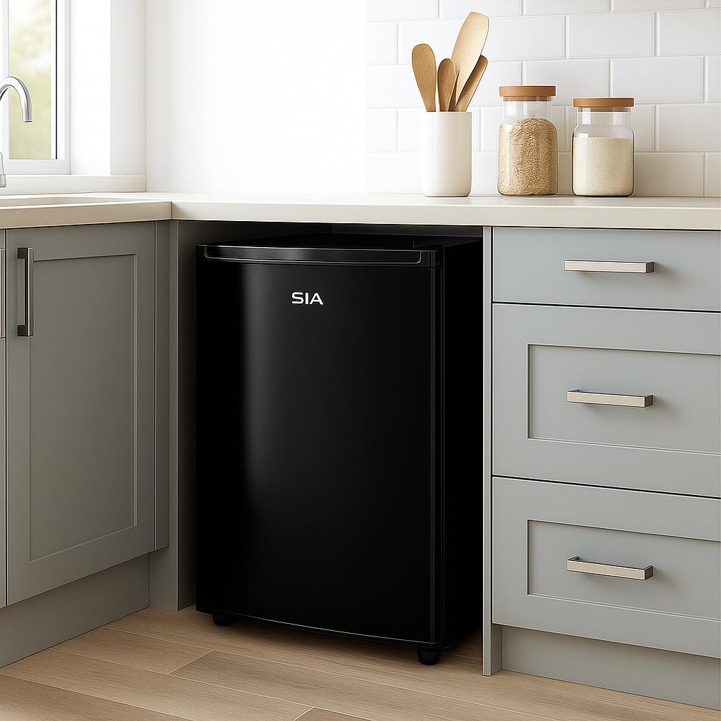 SIA UCF50GR Freestanding Under Counter Freezer, 77L Capacity, 4* Freezer Rating, E Rated, 50cm Wide, Reversible Door, Grey, 2 Years Parts & Labour Guarantee