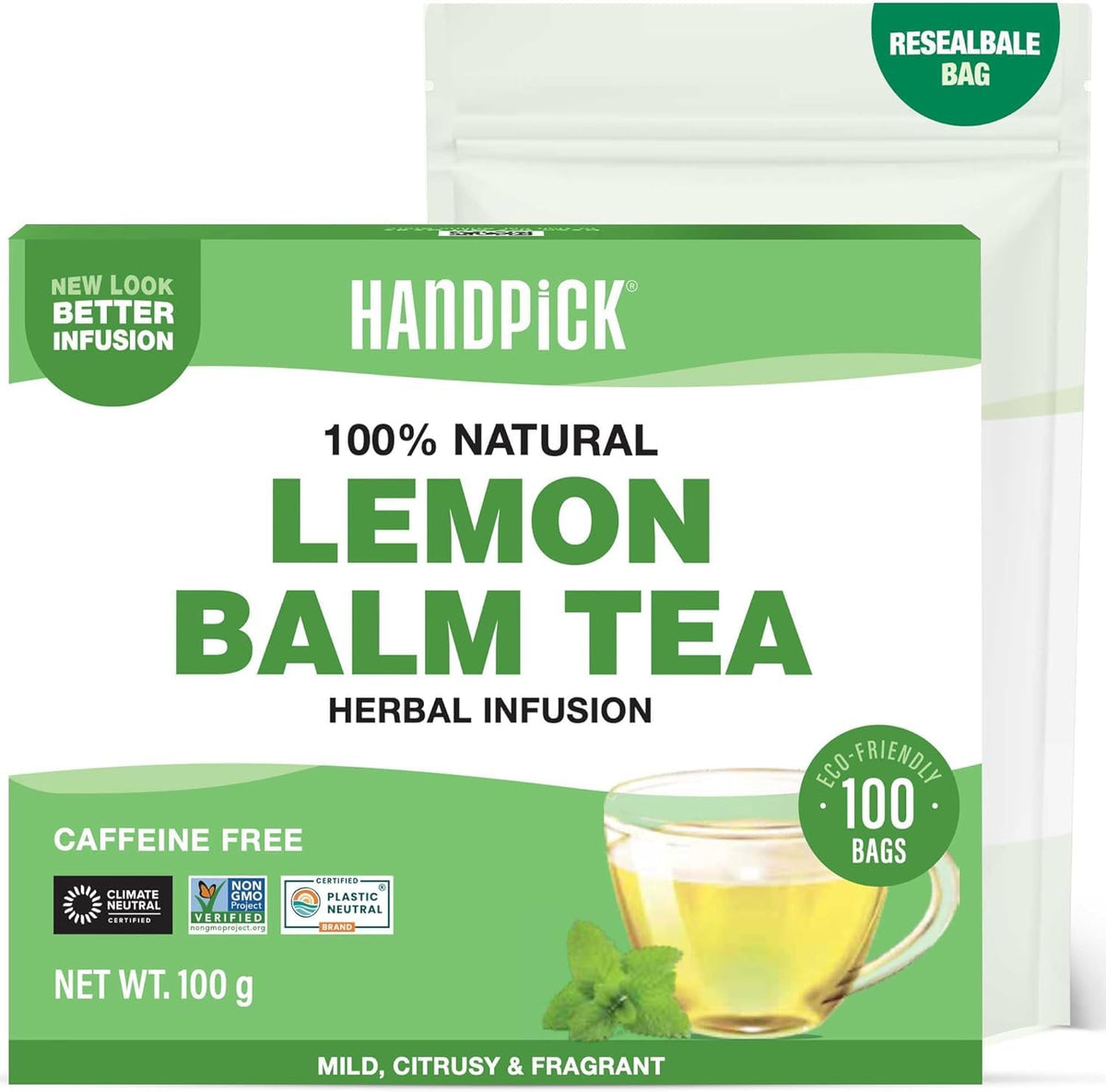 HANDPICK, Spearmint Tea Bags (100 Count), Spearmint Leaf Tea Bags