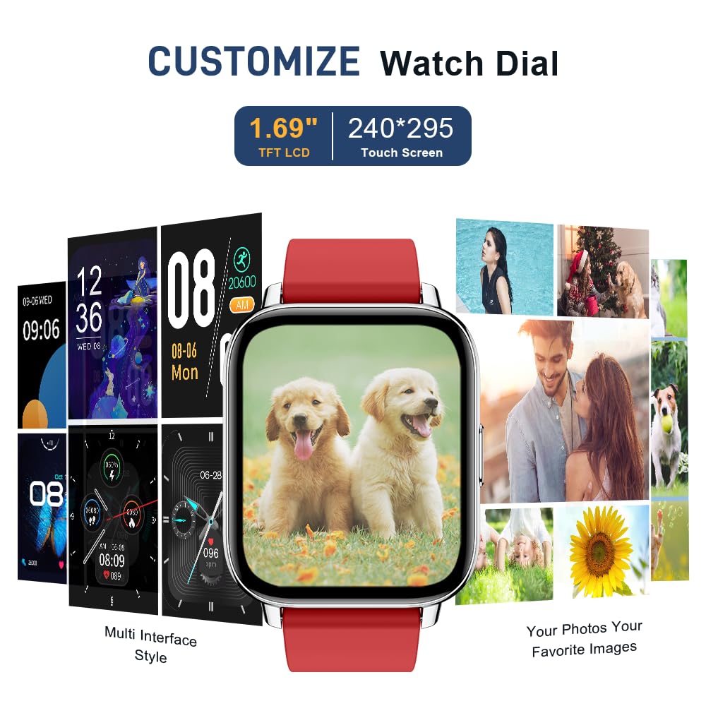 Motast Smart Watch, Fitness Tracker 1.69'' HD for Men Women, Step Counter