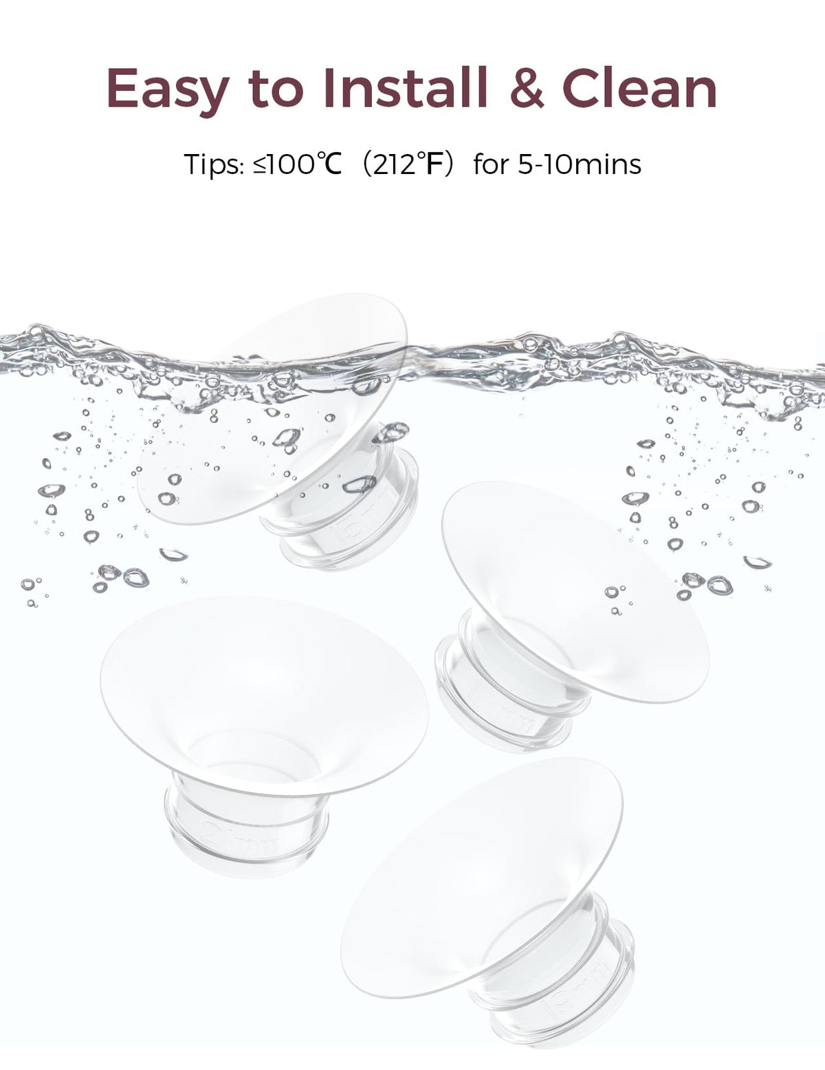 Momcozy Full Set Collector Cup Only Compatible with Momcozy M5 NOT for Others. Original M5 Breast Pump Replacement Accessories (160ml, with Double-Sealed Flange 24mm)