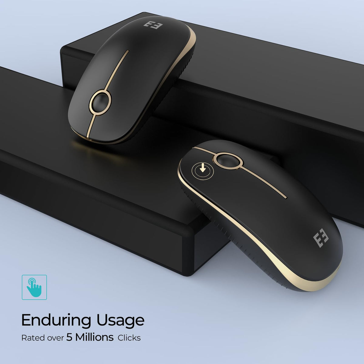 Seenda Wireless Mouse, Silent with 2.4G USB Receiver, Black