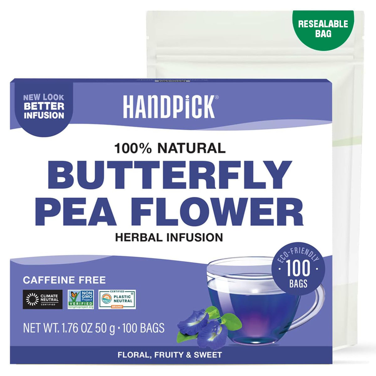 HANDPICK, Spearmint Tea Bags (100 Count), Spearmint Leaf Tea Bags