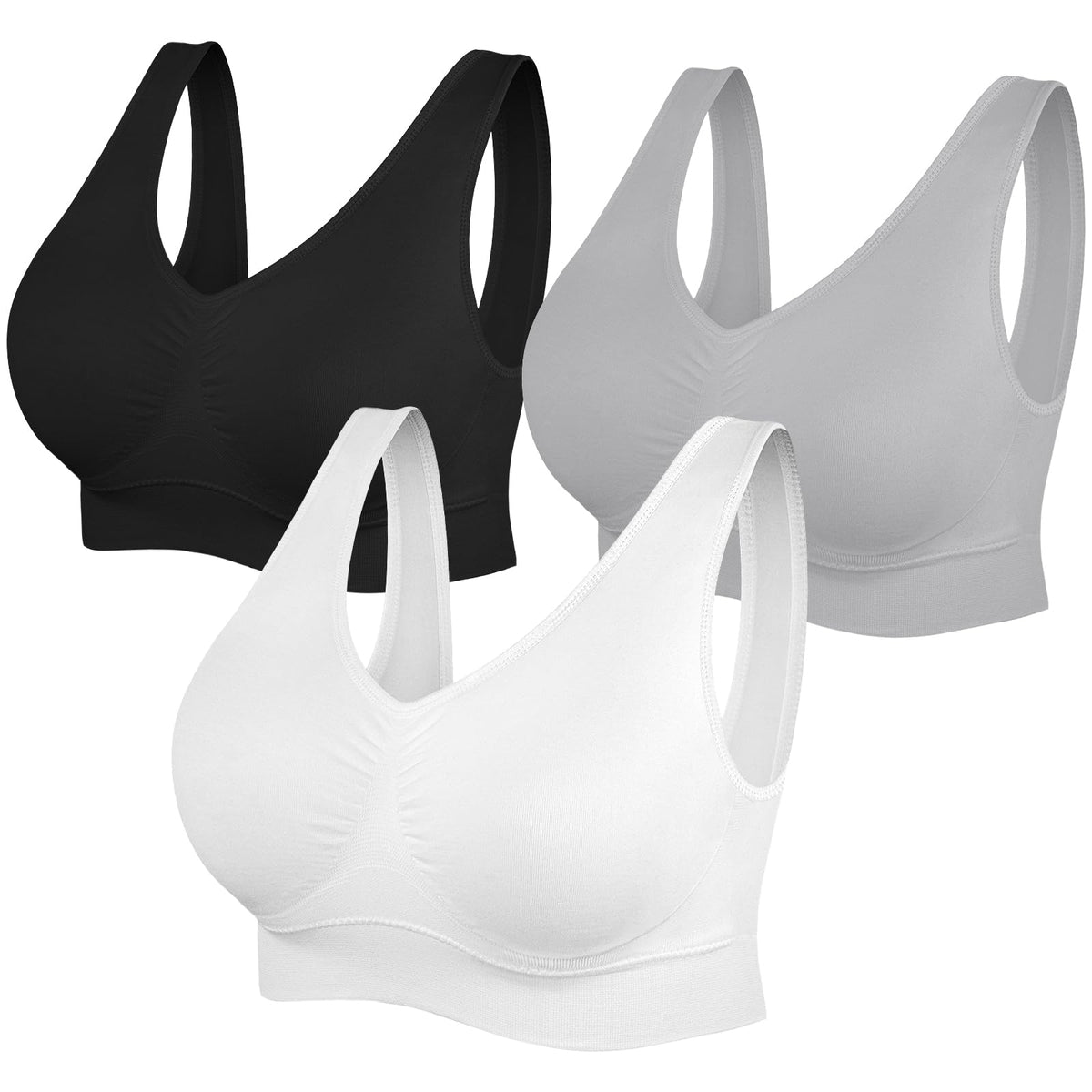 SIMIYA Comfort Sports Bras Women Plus Size Seamless Yoga Bra Removable Pads