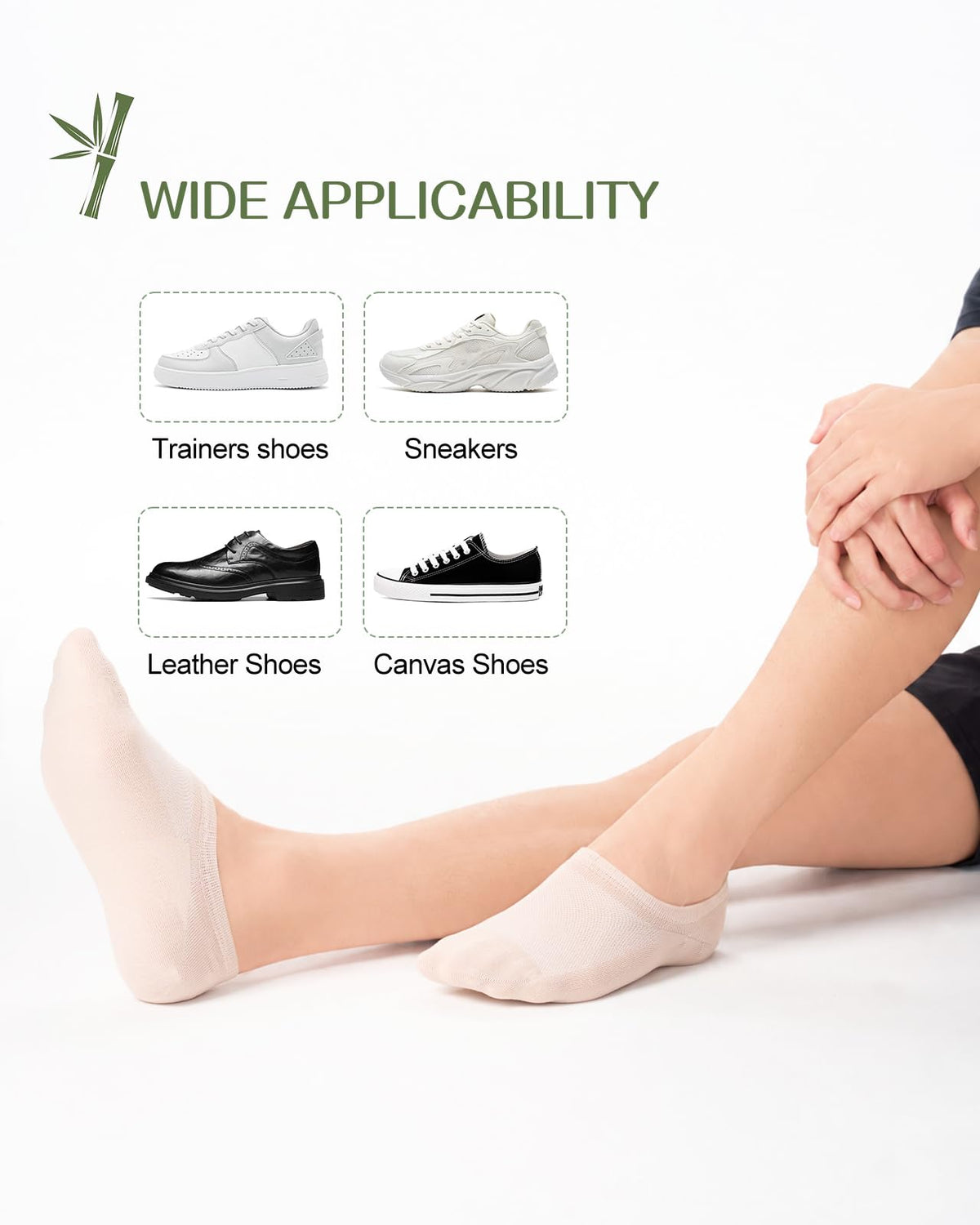 Cirorld Bamboo No Show Socks for Men & Women, 6 Pairs, Non-Slip