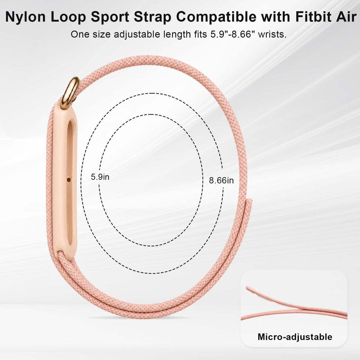 Compatible with Google Fitbit Air Strap Nylon Loop Sport Replacement Band