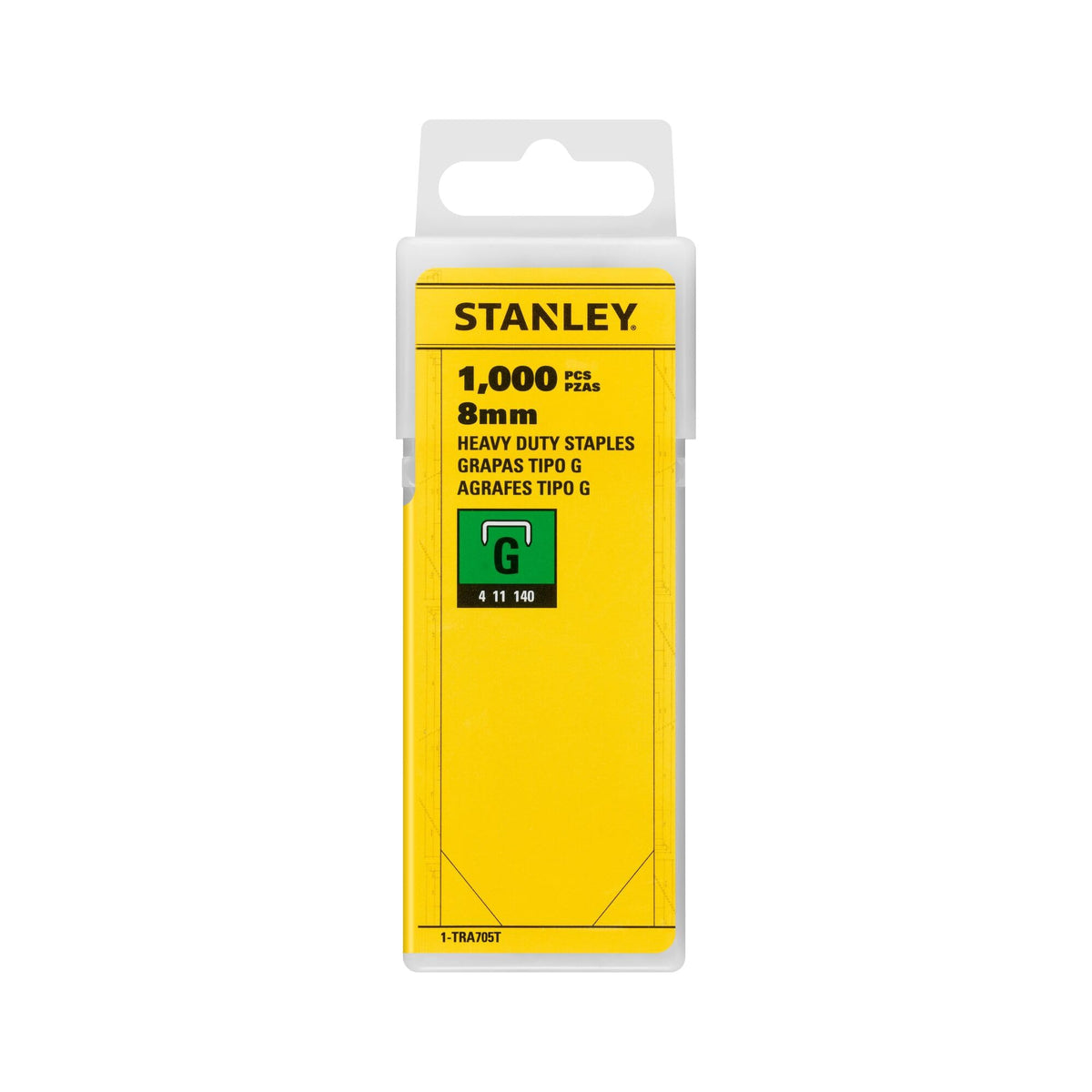STANLEY 14mm Heavy-Duty Staples, Type G, Pack of 1000, 1-TRA709T