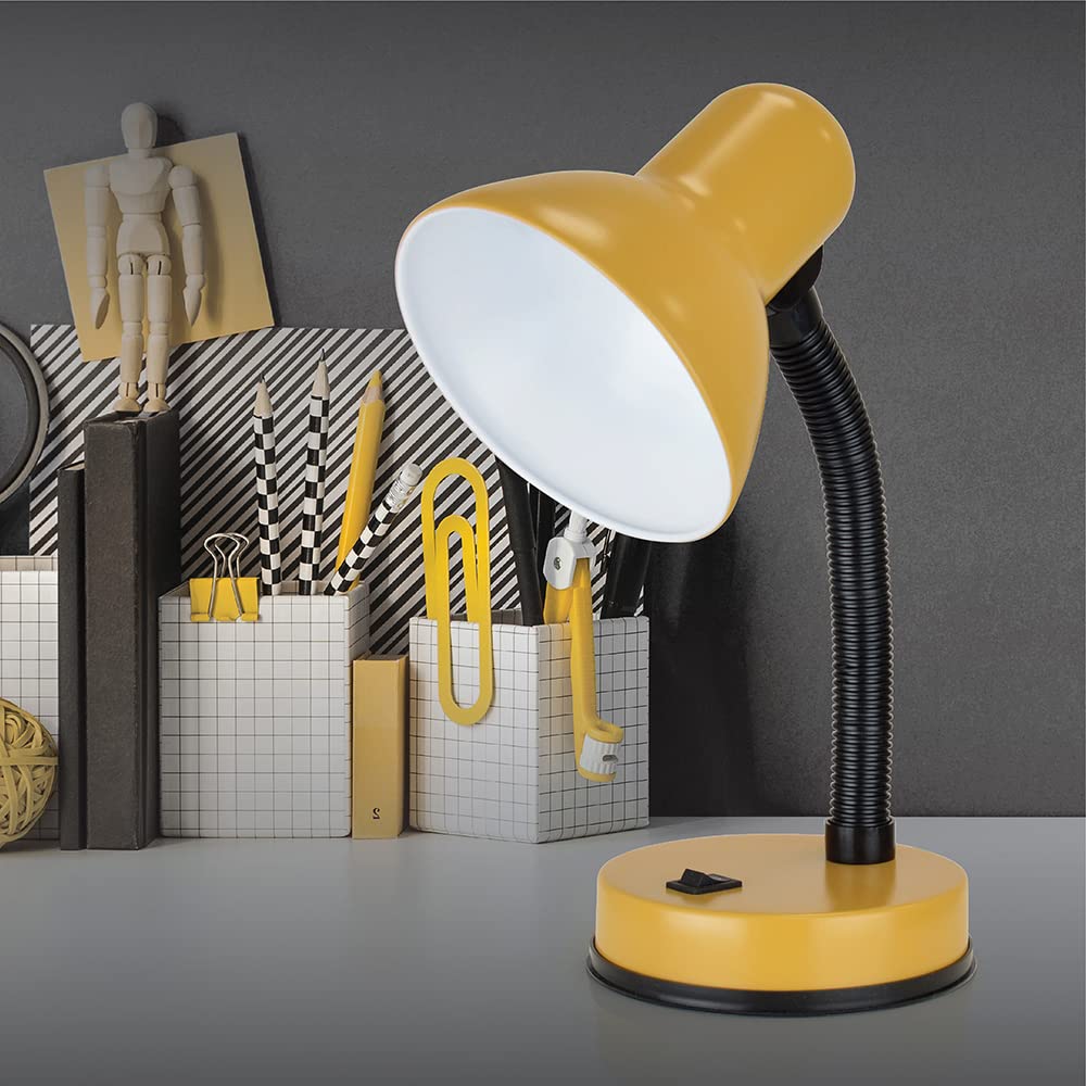 HOMELIFE 35w 'Classic' Flexi Desk Lamp with Versatile Flexible Neck - Integral On/Off Switch - Approx. 34cm Height - L958BK - Onyx Black