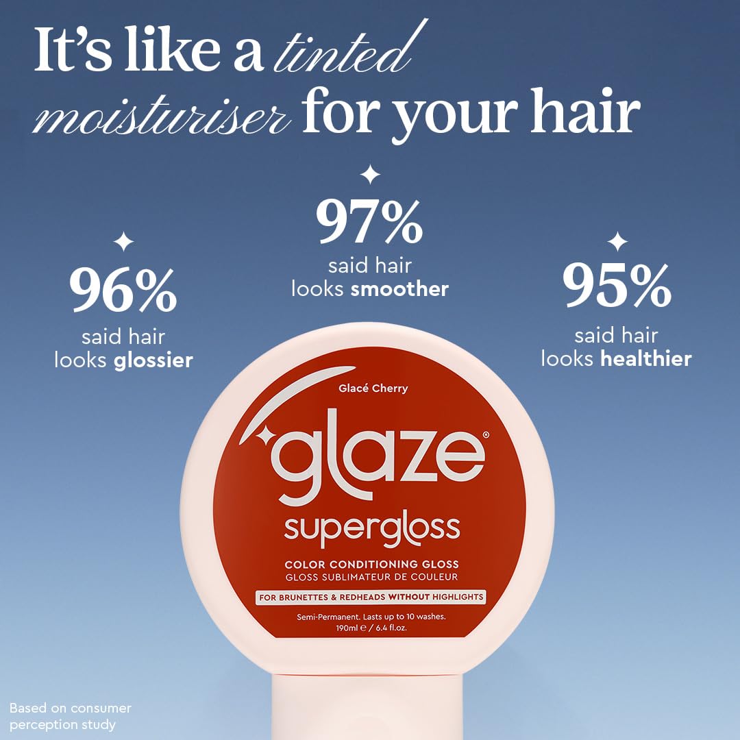 Glaze Supergloss Color Conditioning Gloss – Hydrating Semi-Permanent Colour Hair Gloss & Shine Boost – For Natural, Unbleached Dark Brown Hair – 190ml - Sleek Espresso