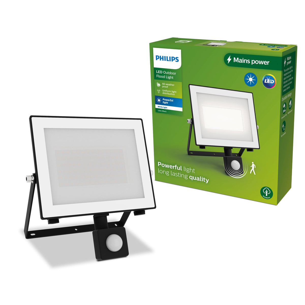 Philips Lois Outdoor Floodlight, White, 10 W