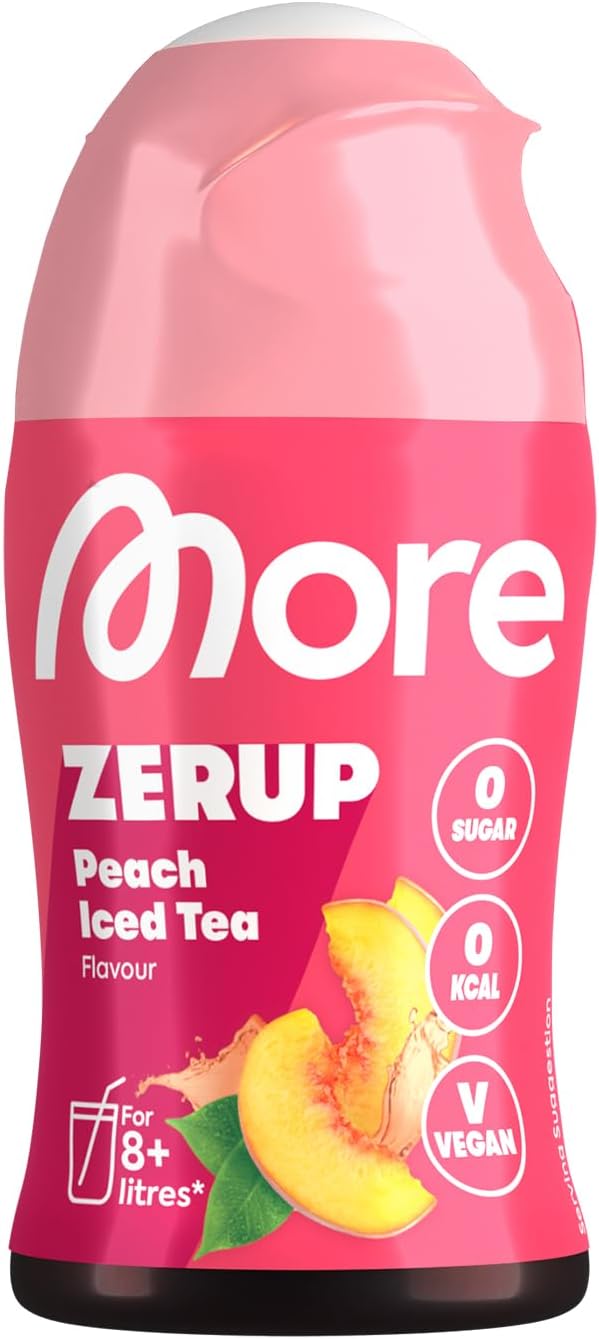 MORE Zerup, Zero Calorie Syrup with Real Fruit Extracts, Peach Iced Tea